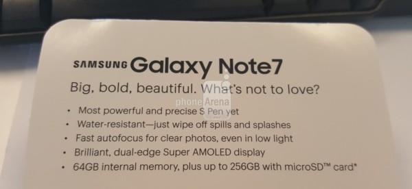 三星Note7今晚發布 真機照提前流出